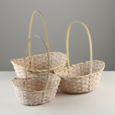 Camping of baskets, 26x19x9x10.5/34 cm, 33x24x11x13/42 cm, 30x21x10x11/38 cm, yellow, 3pcs, bamboo 1029632