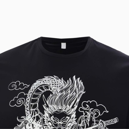 T -shirt male "Dragon", black color/white print, size 58-6