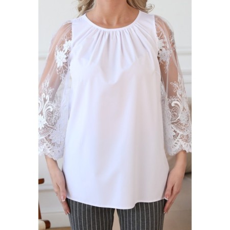 Female blouse, size 44, white color-11