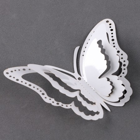 Set for decorating "Butterflies", set 12 pcs, white color-2