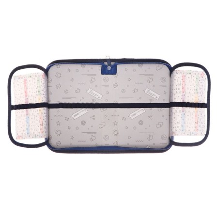 Penal 1 section, 130 x 210 x 40 mm, 2 folding strips, fabric, calligrata top, Content "Anime", mix-4