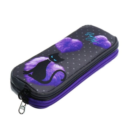 Penal soft, 2 compartments, voluminous, 90 x 220 x 40 mm, Stavia "Black Cat" gray 86244-1