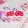 Hair elastic band "Bow" (set 6 pcs) bow gleam, white pink