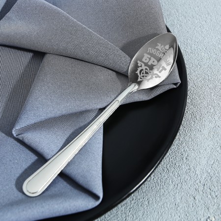 A teaspoon spoon with an engraving "Beloved Brother", on a gift postcard, 3 x 14 cm.-6