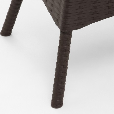 The table "Rattan Ola Dom" Round with glass, brown, 70 x 70 x 72 cm-2