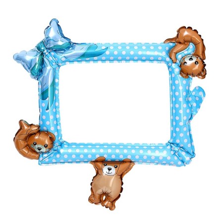 Foil ball 25 "Blue photo frame"