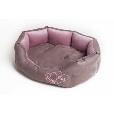 Manchester Lynchik "Heart" No. 2, Artificial suede/velor, 61 x 48 x 17 cm, pink