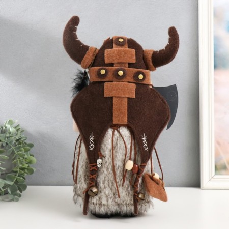 Interior doll "Viking with ax" Red 15x12x35 cm-2