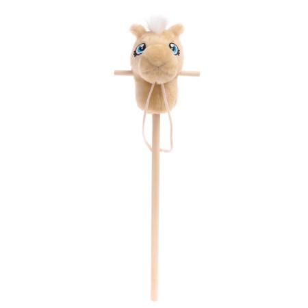 Soft toy "horse-horseman", on a stick, beige color-2