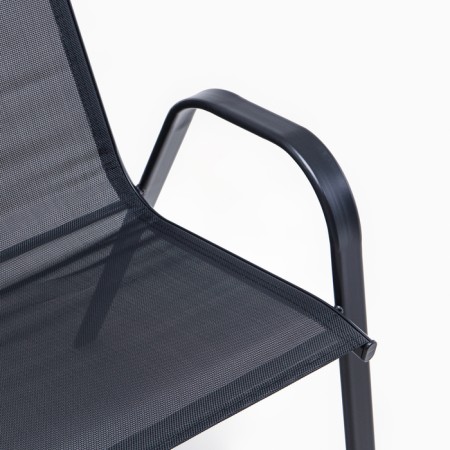 Set of garden furniture: table + 4 stools, textile, black, maximum load 120 kg-6