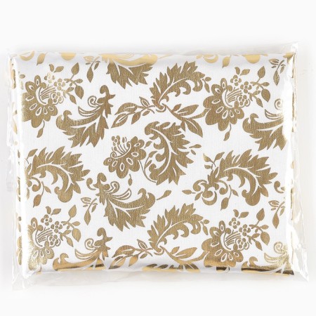 Loskot for needlework, atlas, gold pattern on white, 50 × 75 cm-4