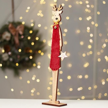 New Year's decor "Tall" 8 × 4 × 39 cm, red