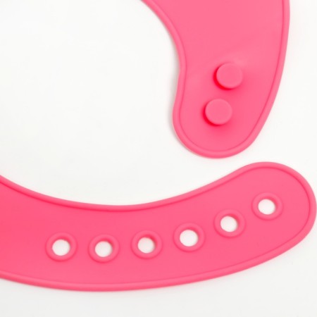Bibslate for feeding silicone with pocket, pink color-2