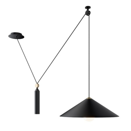 Squirry of suspended technical P080PL-01B, 1HE27, 60W, 42x42x140 cm, black color black-2