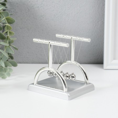 Newtonian pendulum "balls" silver 9x9x8 cm-4
