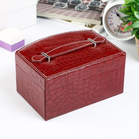 Casket to the leatherette to jewelry "Bordeaux" 20x15x11 cm-5