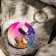 Set wooden suspension wolf + keychain, cat