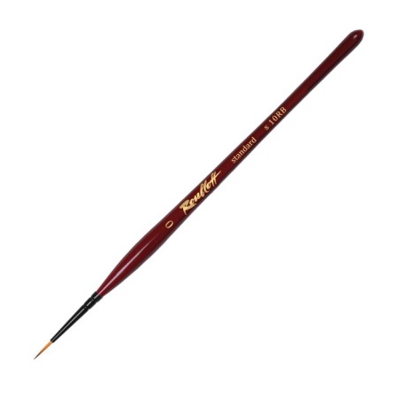 Brush Liner Sybloff S10RB RUBLOF №0, short hair short handle is varnished, red