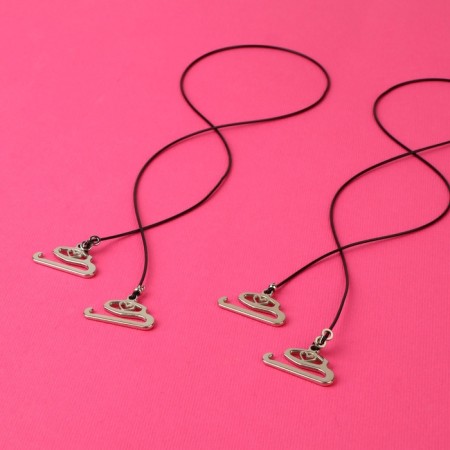 Straps silicone, fittings metal, 1 mm, 40 cm, steam, black color-2