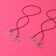 Straps silicone, fittings metal, 1 mm, 40 cm, steam, black color