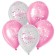 Latex ball 12 “Mommy, Happy Birthday”, pastel, set 25 pcs., Pink, white color