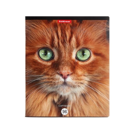 Notebook A5 96 sheets in a cage, Erichkrause "Cats", covered Cardboard, matte lamination, selective UV-LK, OFSET 100% White, MIX (1 species in Spike)-10