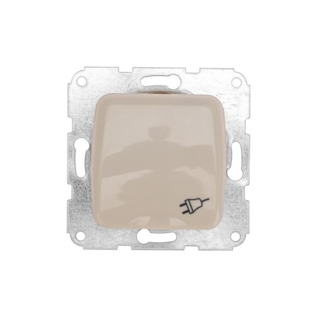 1-seater socket kranz ceramics s/s with a lid s/a 16a fur. Bezh KR-78-0246