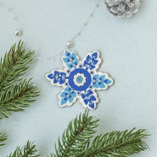 New Year's set for creativity. Polymer clay suspension “New Year! Blue snowflake 