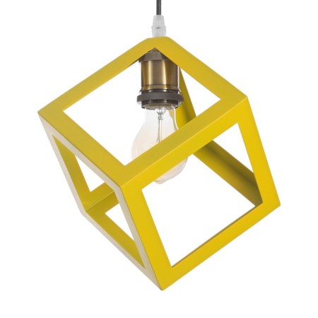 Lamp Bayerlux suspension "Square" 1x40W E27 yellow 16x16x18-116 cm-1
