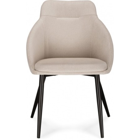 Stool on a metal frame fus metal/fabric, black/beige 58x50x85 cm-1