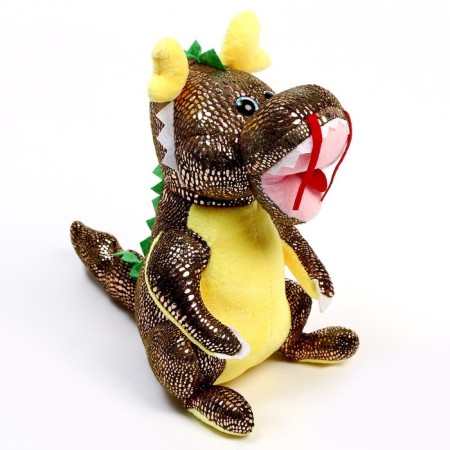 Soft toy "Dragon", 27 cm, gold color-4