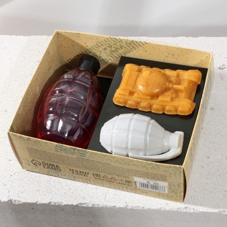Gift set of cosmetics "The Cool Man", shower gel 250 ml and hand soap, Hard line-1