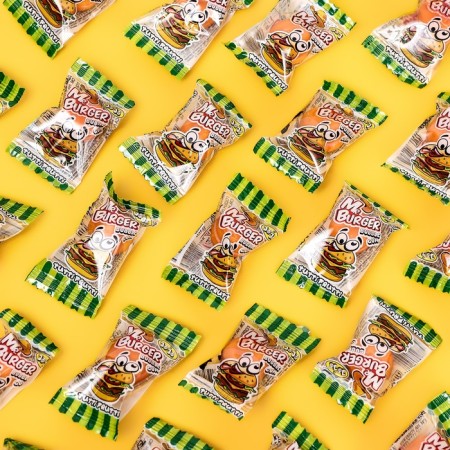 Chewing gum "Mr. Burger" with sour powder, Boxing display, 3.5 g-2