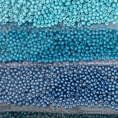 Round Beads 12/0 "Blue Azure" 6 colors x 10 g 20x8 cm-3