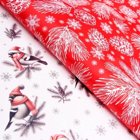 Packaging paper "bullfinch", gloss, bilateral, 80 g/m2, 70 x 100 cm-2
