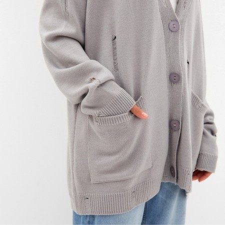 Cardigan Women's Mist with pockets, graphite, OneSize (44-48)-3