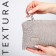 Lightning cosmetic bag, textura, gray color