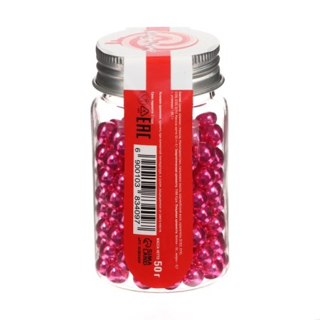 Confectionery sprinkle, pink balls, 7 mm, 50 g-2