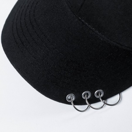 Women's cap with rings, black color, rr 56-7