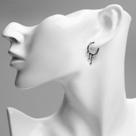 Earrings Metal Xuping drops inspiration, color silver-2