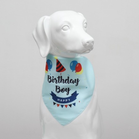Animal scarf "Happy birthday", 15 x 12 x 1 cm, blue-1