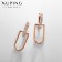 Earrings with rhinestones Xuping Pyramid, white color in pink gold