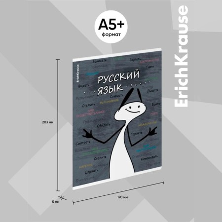 A set of subject notebooks 48 sheets, 12 pieces, Erichkrause "Chubrik", plastic cover silk-screen covers, Blok Offset 100%, information block-23