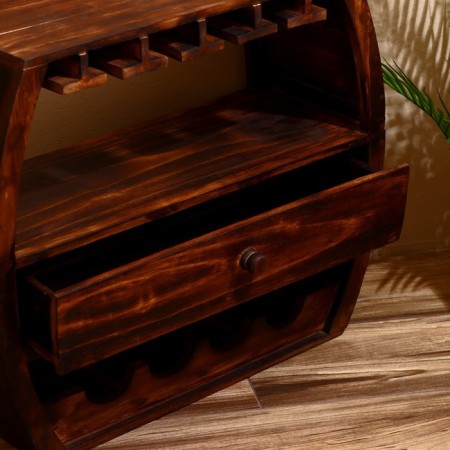 Barbali bottles stand 60x24x55 cm, Albezia tree, brown-4