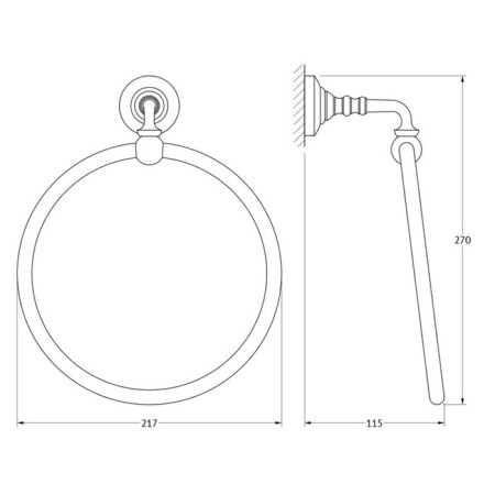 Holder towel Ring, Antique Copper, 3SC-1