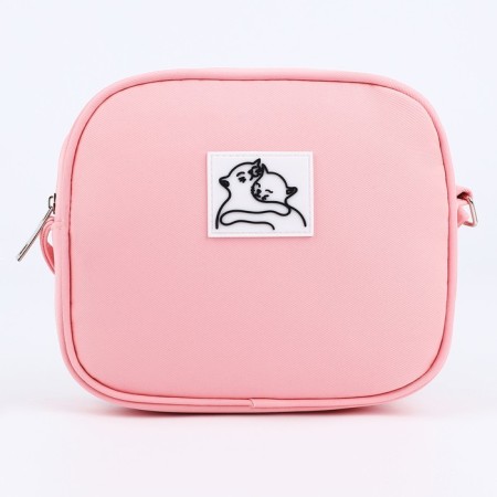 Bag Cross-Bodi with a zipper, pink color-1