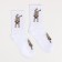 Women's socks, white color/pug, size 35-37