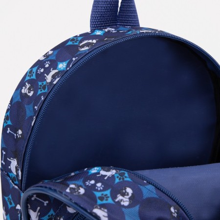 Baby backpack on lightning, external pocket, blue color-6