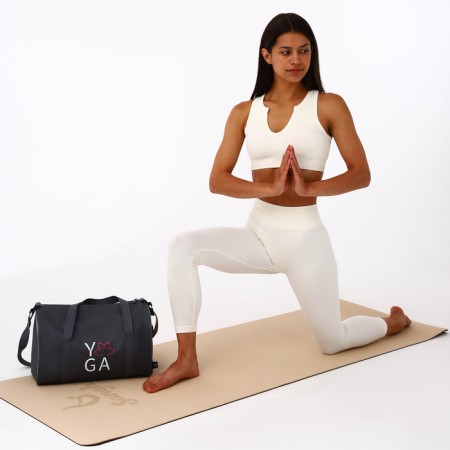 Female sports bag, textura, small size, gray color-1