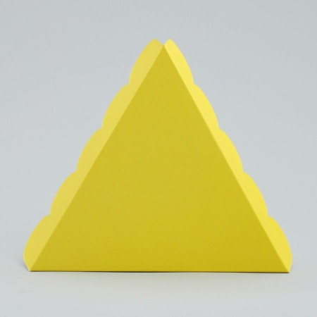 Cookie box, confectionery packaging with PVC lid, yellow, 18 x 3 cm-4